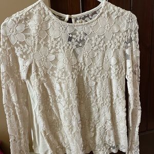 Girls Off-White Hollister XS Long Sleeve Lace Top